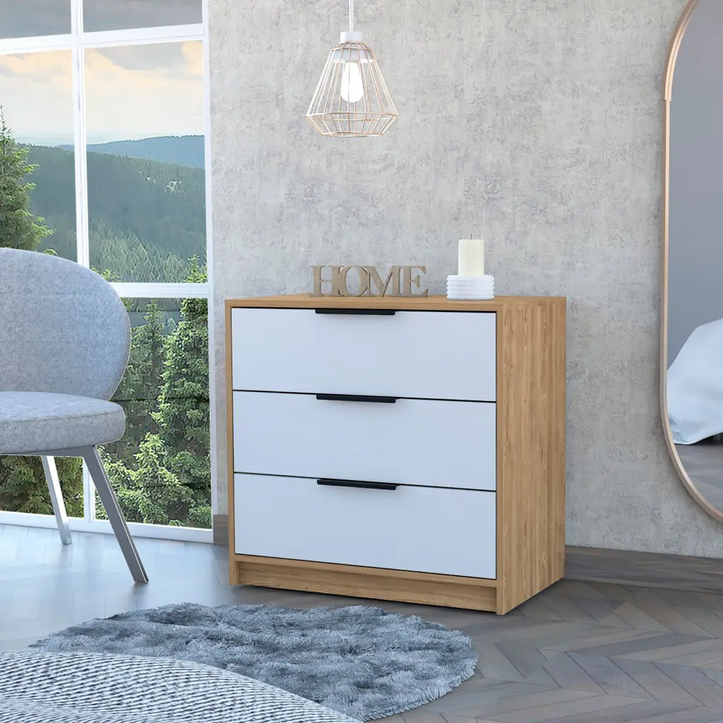 3 Drawers Gown Maryland High Quality Top White Pine Finish Multicolor treevol furniture