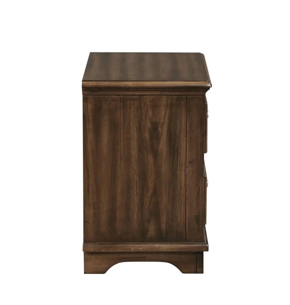 Franklin 4Pcs Pack Full Bed Set Brushed Walnut Finish BD02154F Full Wood acme onsite store