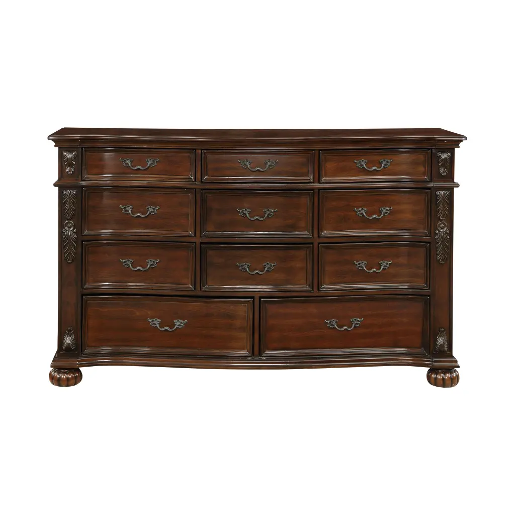 Timeless Traditional 1Pc Gowner 11 Drawers Cherry Finish Formal Bed kanepe