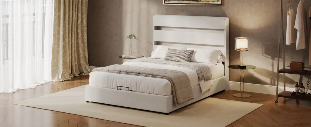 Upholstered Platform Full Size Hydraulic Storage Bed Lift Up Mechanism bed best
