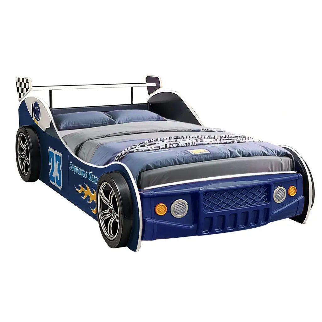 Ultimate Energy Racing Car Bed Blue MDF Kids Bed bumpkin-craft.