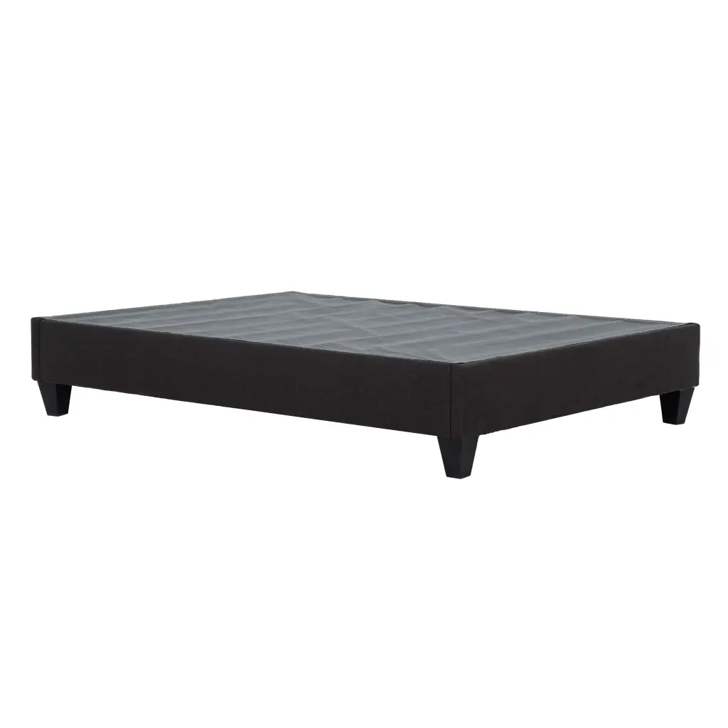 Modern Dark Grey Upholstered Platform Bed Frame Queen Size No Box Spring Needed kanepe