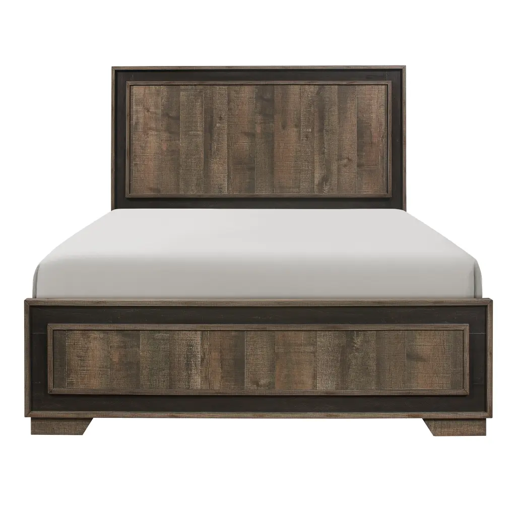 Modern Line Design Two Tone Finish Queen Size Bed Appealing Bedroom Furniture kanepe