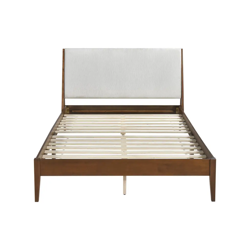 Timeless Queen Platform Bed Chenille Upholstered Headboard kanepe