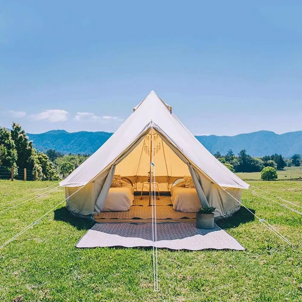Been Younger 4M Cotton Canvas Bell Tent Waterproof 4 Seasons Glamping Yurt Tent Stove Hole 13
