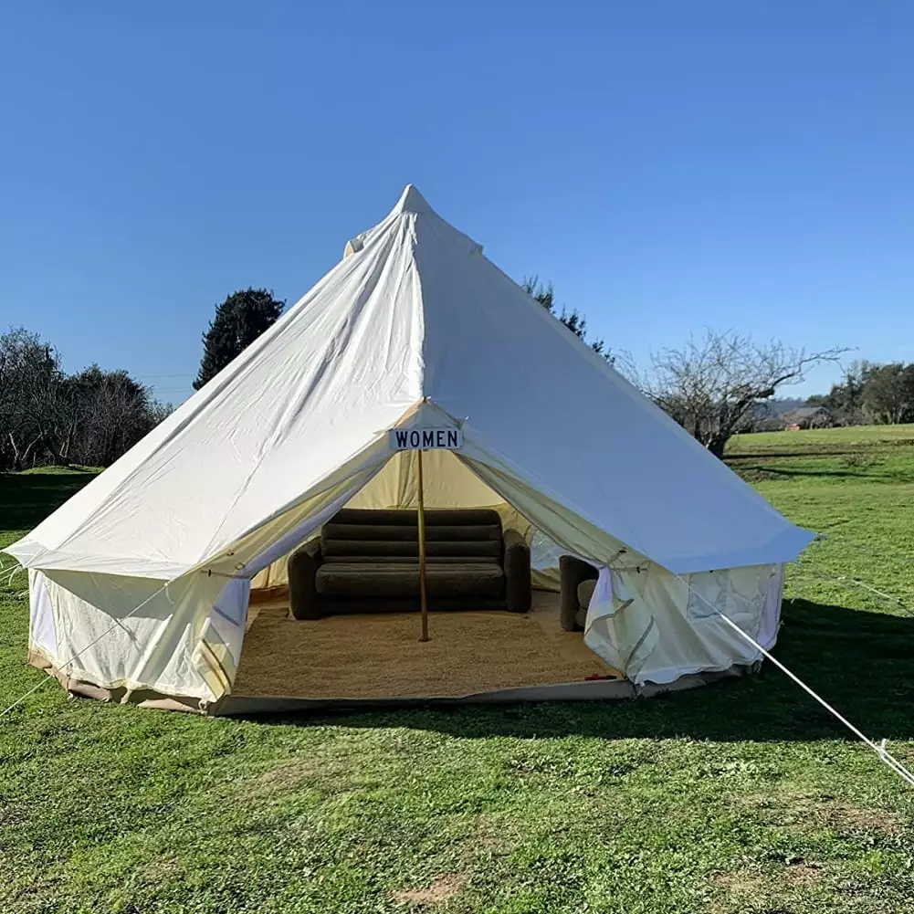 Outdoor Waterproof Oxford Cloth Family Camping Bell Tent 5M Luxury Glamping Retreat Diameter