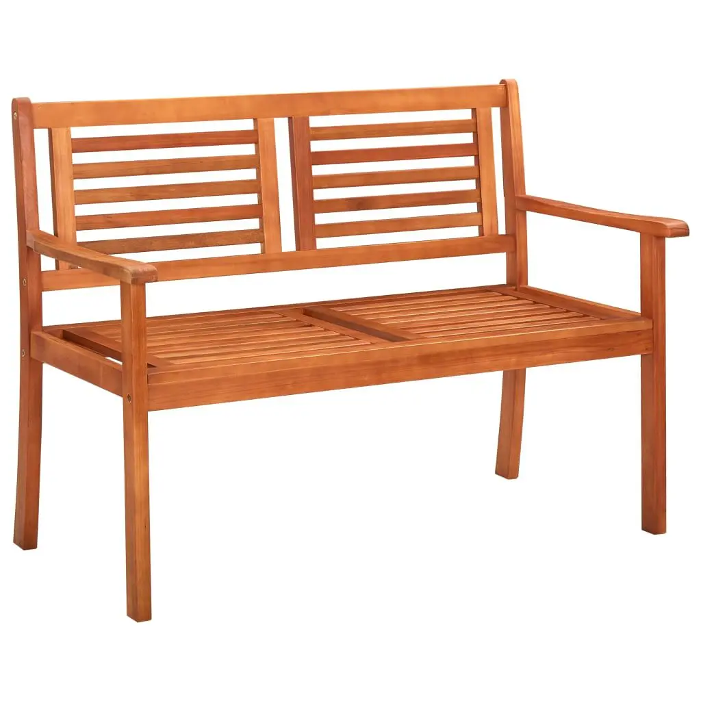 2-Seater Patio Bench 47.2 Inches Solid Wood Eucalyptus Outdoor Bench