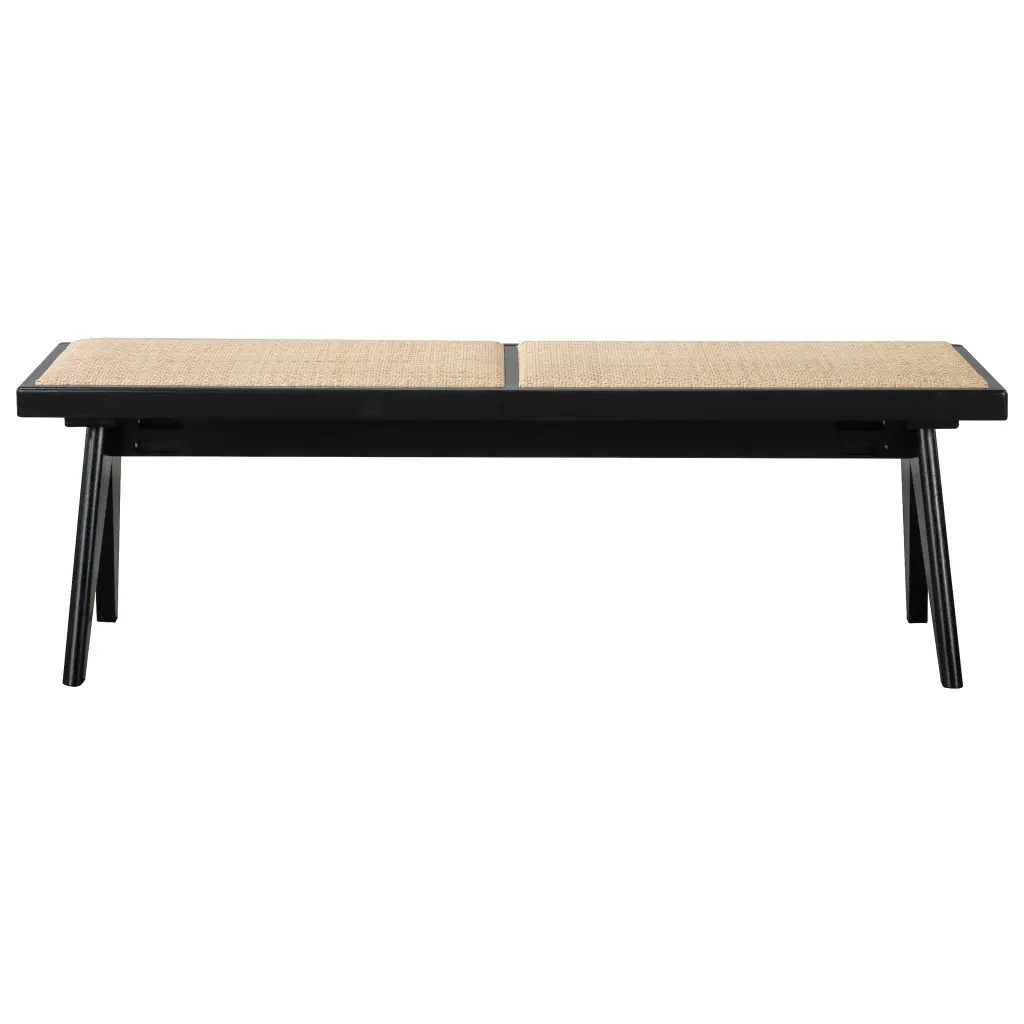 Keira Bench Rattan Black Espresso Brown Elastomerwood Solid Outdoor ashcroft furniture