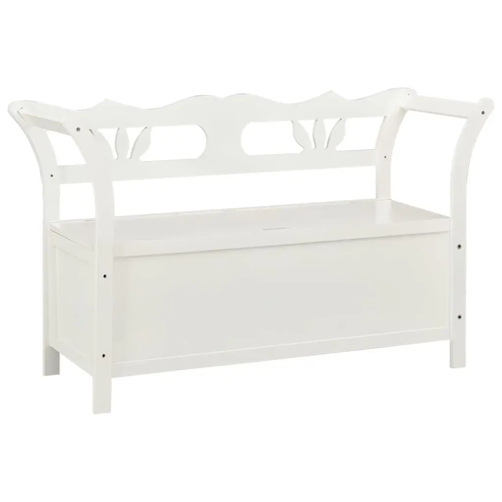 Bench White 42.1x17.7x29.7 Inches Solid Wood Fir Indoor Outdoor Seating