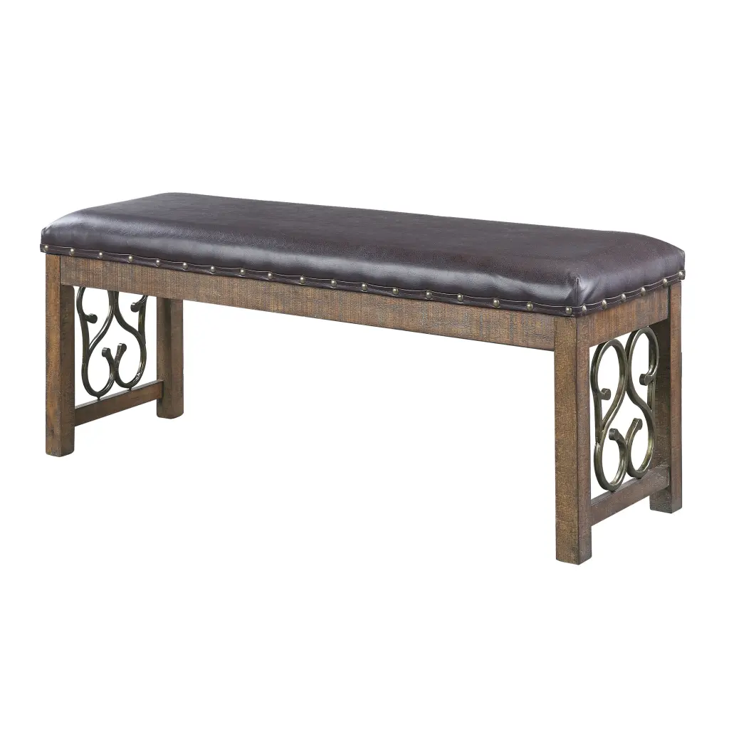 Black and Weathered Cherry Bench Trim Bedroom or Farmhouse furniture max