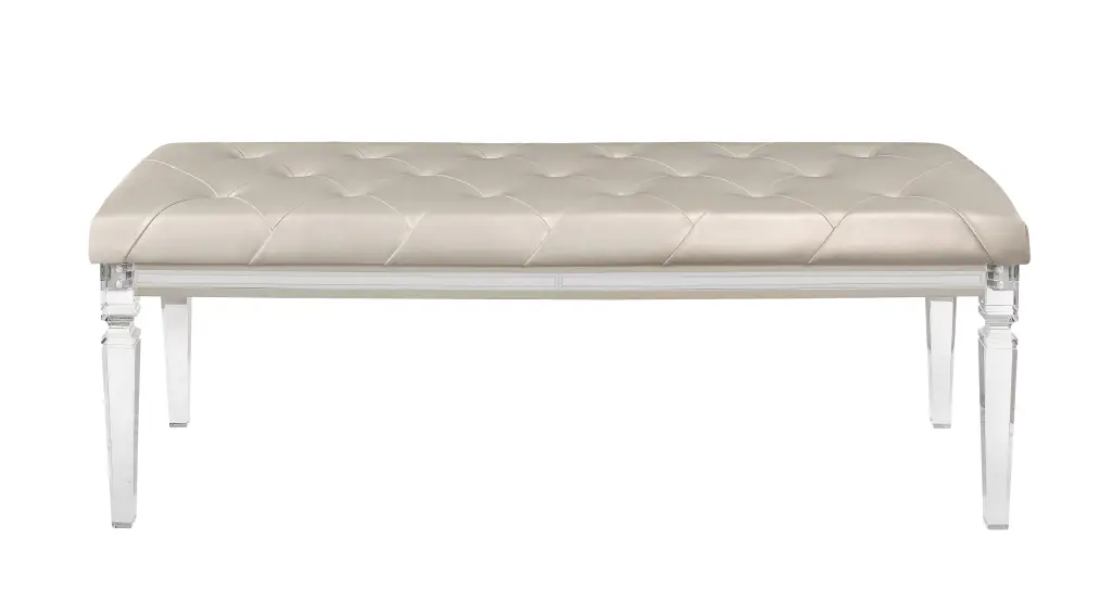 Cross Glam Champagne Bench Solid Wood MDF Accent Piece luxe modern furniture