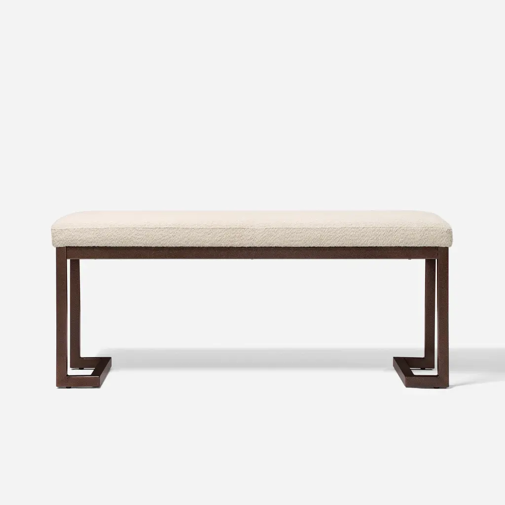 Pelican Bench Pearl White Cream White Bedroom Boucle normsman