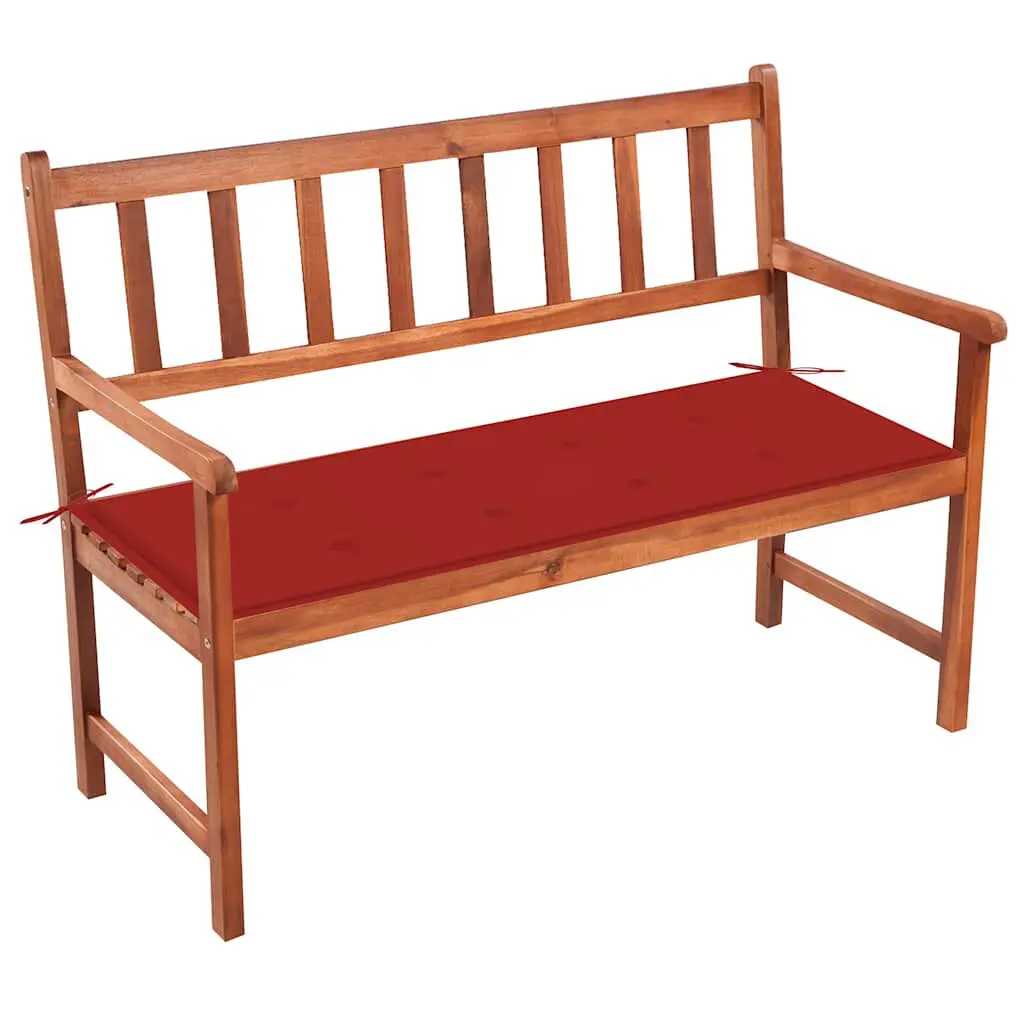 Patio Bench Cushion 47.2 Inches Solid Acacia Wood Outdoor Seat