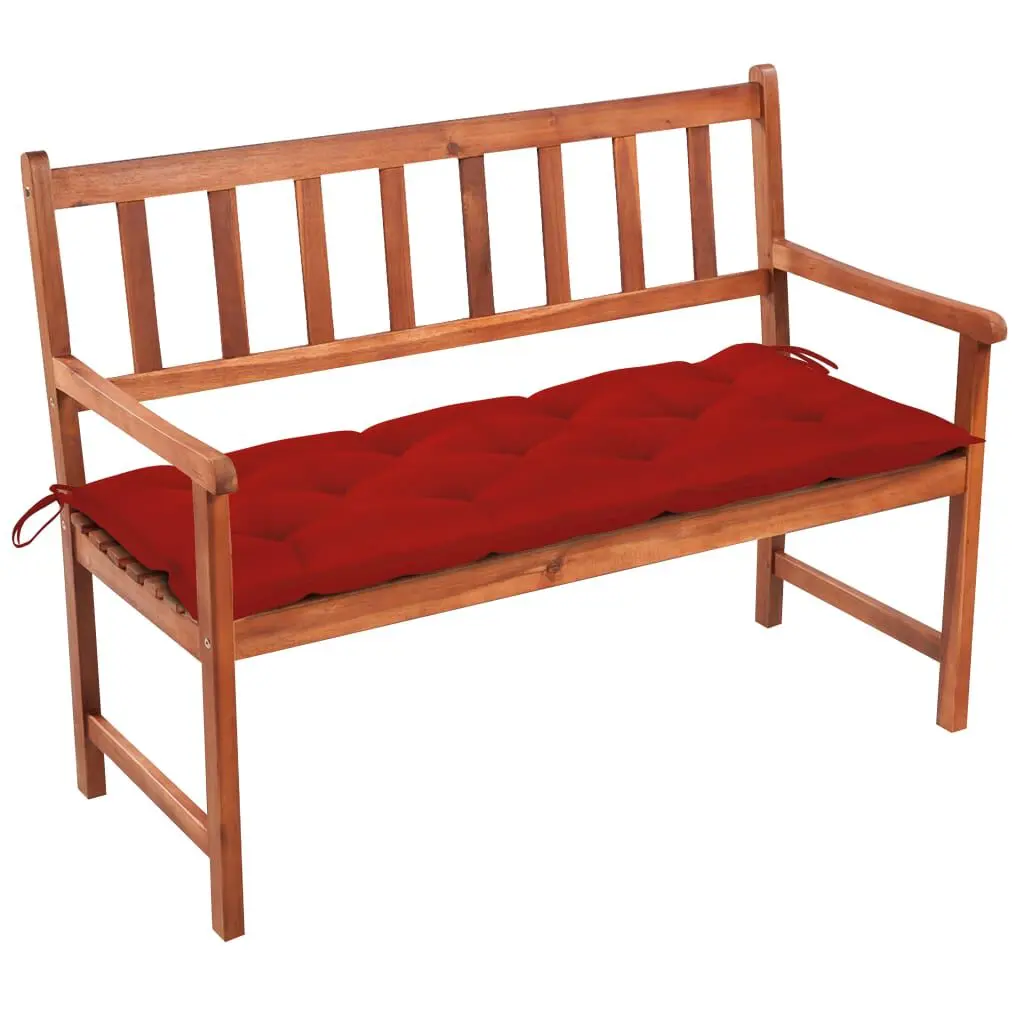 Patio Bench Cushion 47.2 Inches Solid Acacia Wood Outdoor Seat