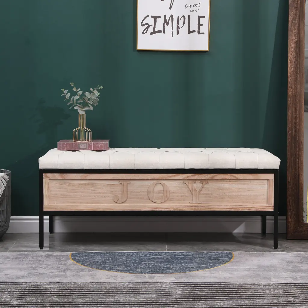 Timberen Joy 48 Inch Upholstered Storage Bench Bedroom End Bed yiqiumi furniture