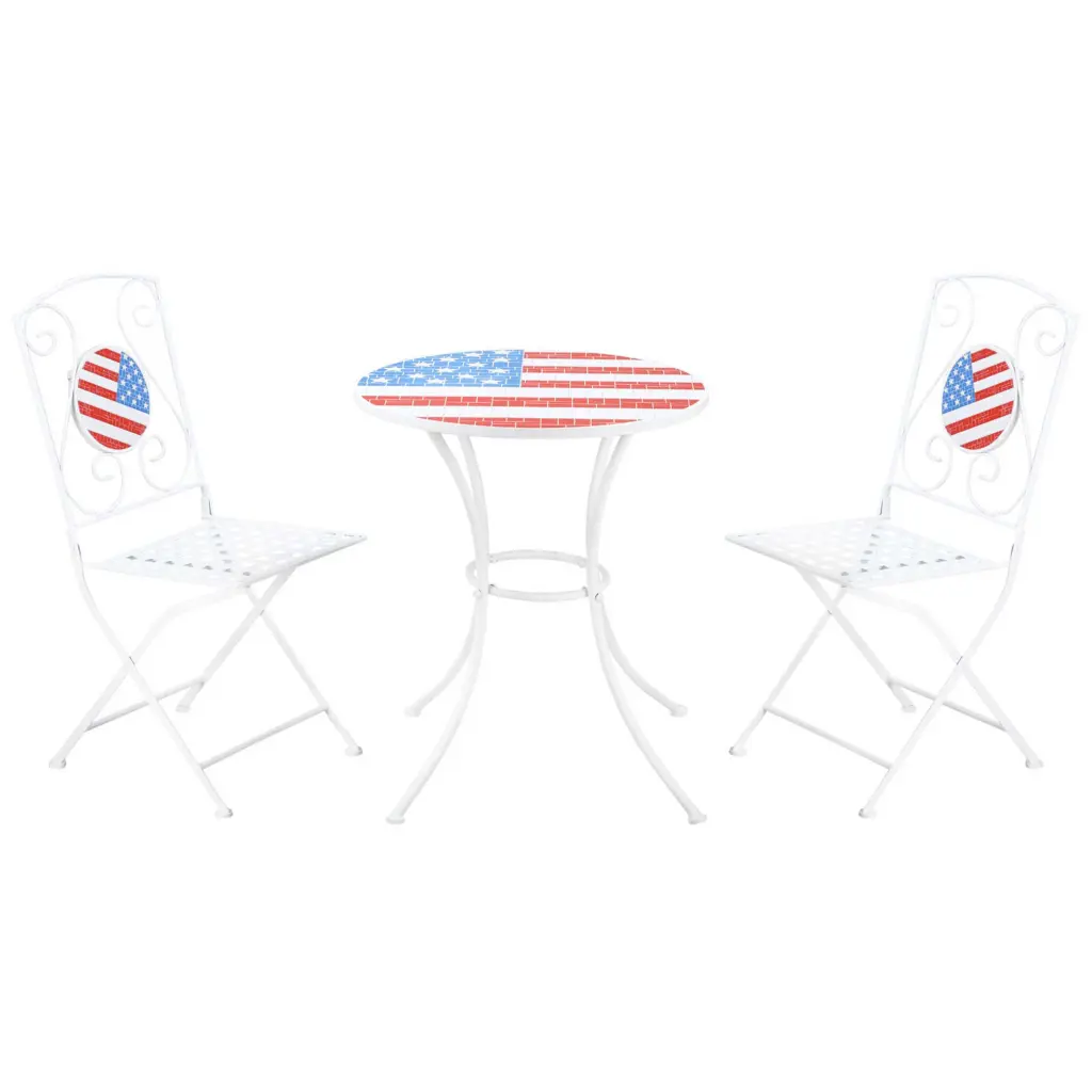 3 Piece Patio Bistro Set Folding Outdoor Furniture USA Mosaic Table aosom business