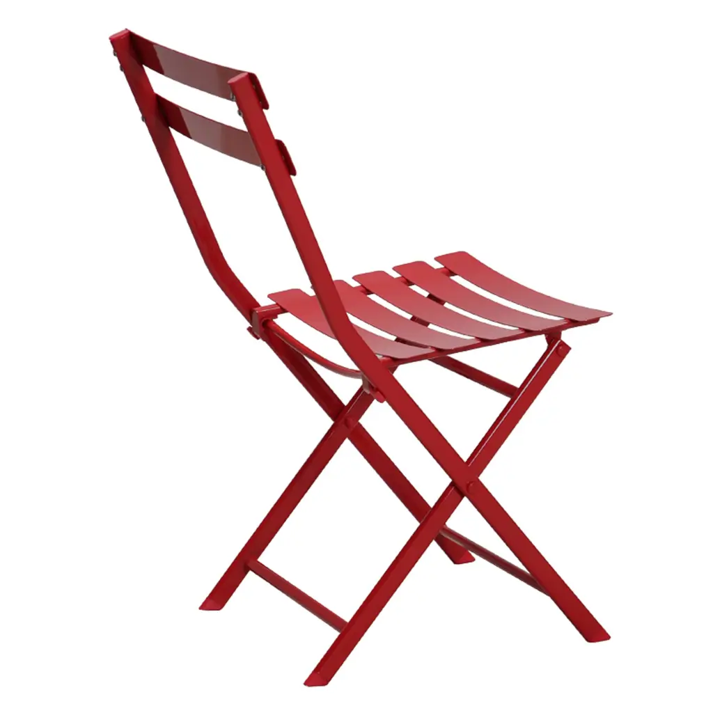 3 Piece Patio Bistro Set Collapsible Square Table And Chairs Red garden life