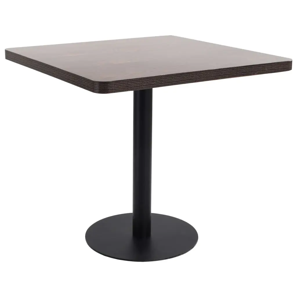 Bistro Table Dark Brown 31.5x31.5 Inches MDF Compact Dining Table