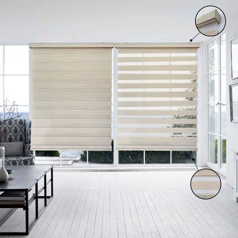 Cordless Beige Wrinkle-resistant Blind, 72" x 84"