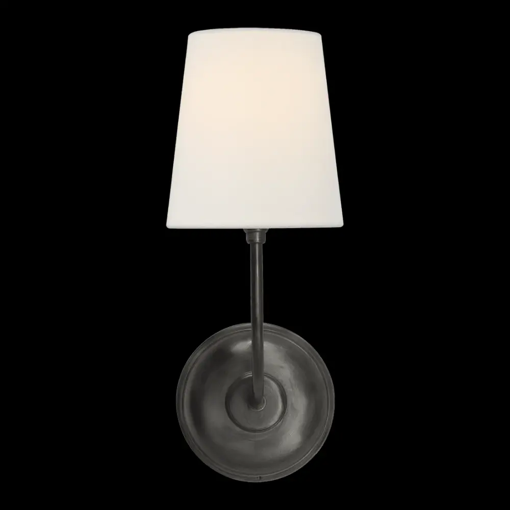 Vendome Sole Sconce - Bronze Linen Shade