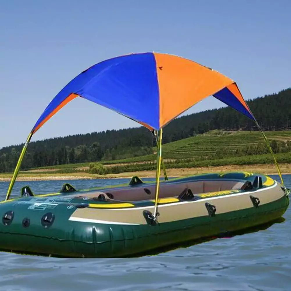 2 Person Inflatable Boat Kayak Canopy Awning Sun Shade Shelter Waterproof Tent