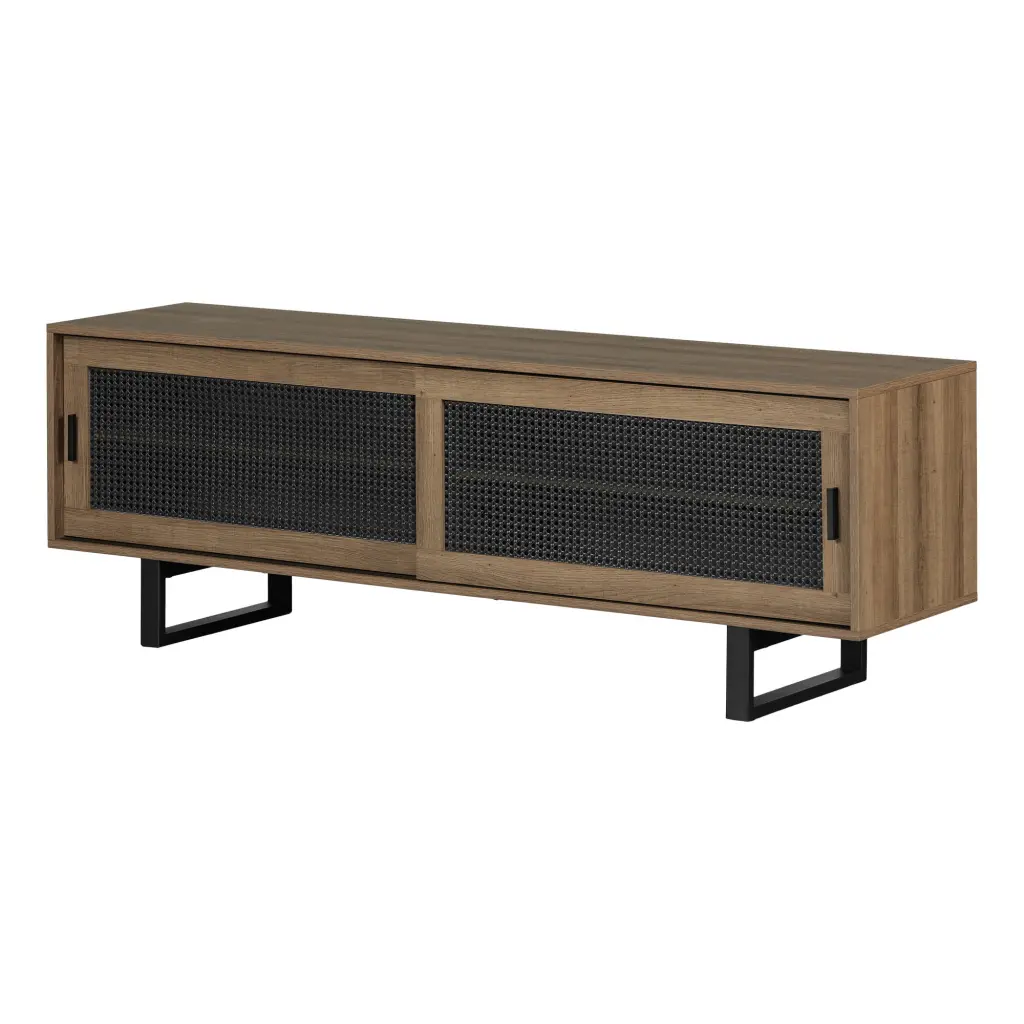 South Shore Balka Bohemian Harmony 70 Inch TV Stand Medium Oak Entertainment Center