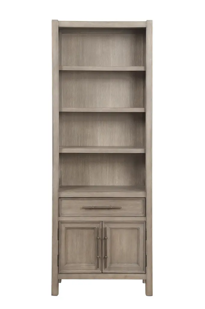 Cypress Lane Bookcase Pier Cabinet No Assembly Required White Oak Finish bridgevine home
