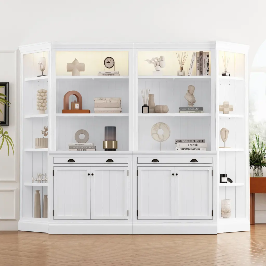 83.4" Tall Two Publication Shelf Two Corner Shelves Bookcase bunny c furniture