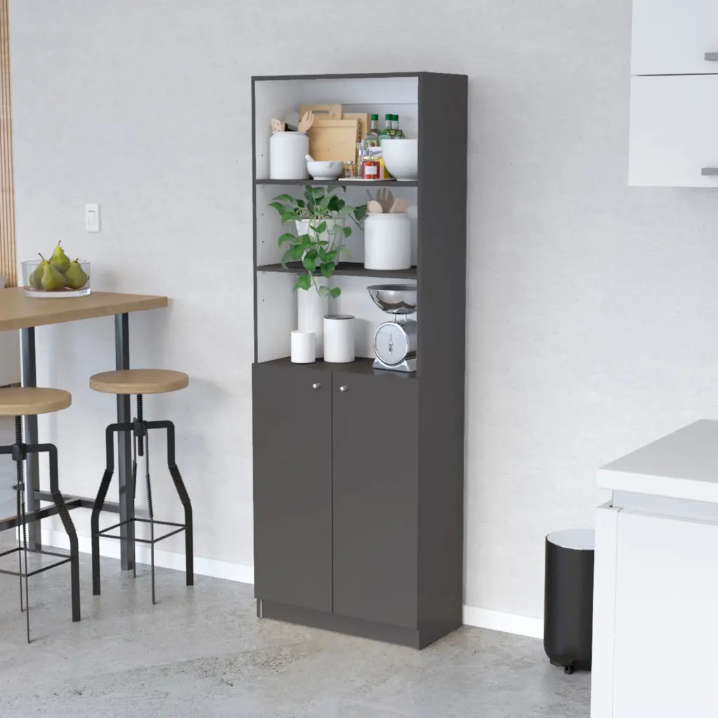 Sutton 2 Door Bookcase Storage Multi Level Shelves and Double Doors fm furniture