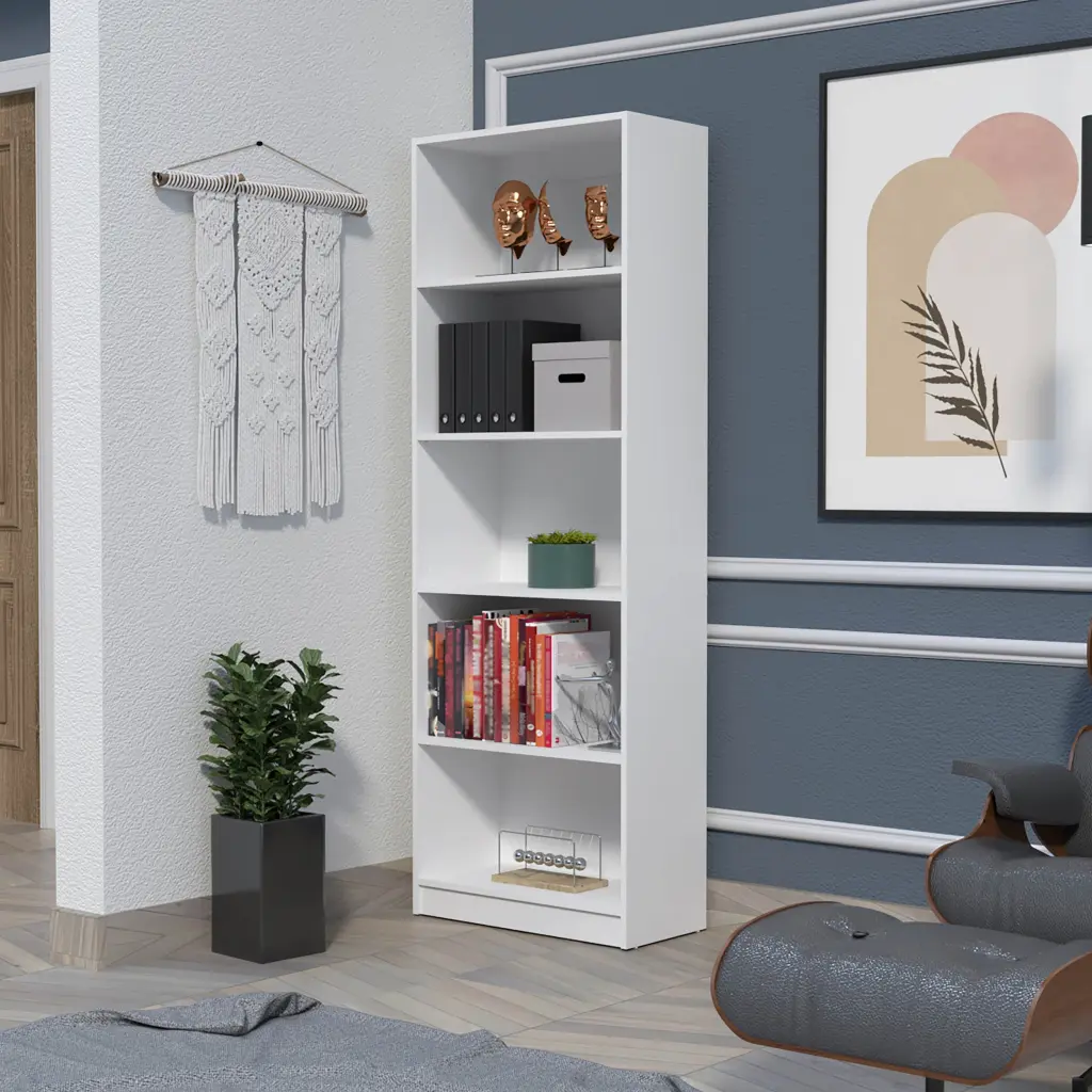 Sutton 4 Shelf Bookcase Modern Storage Shelves fm furniture