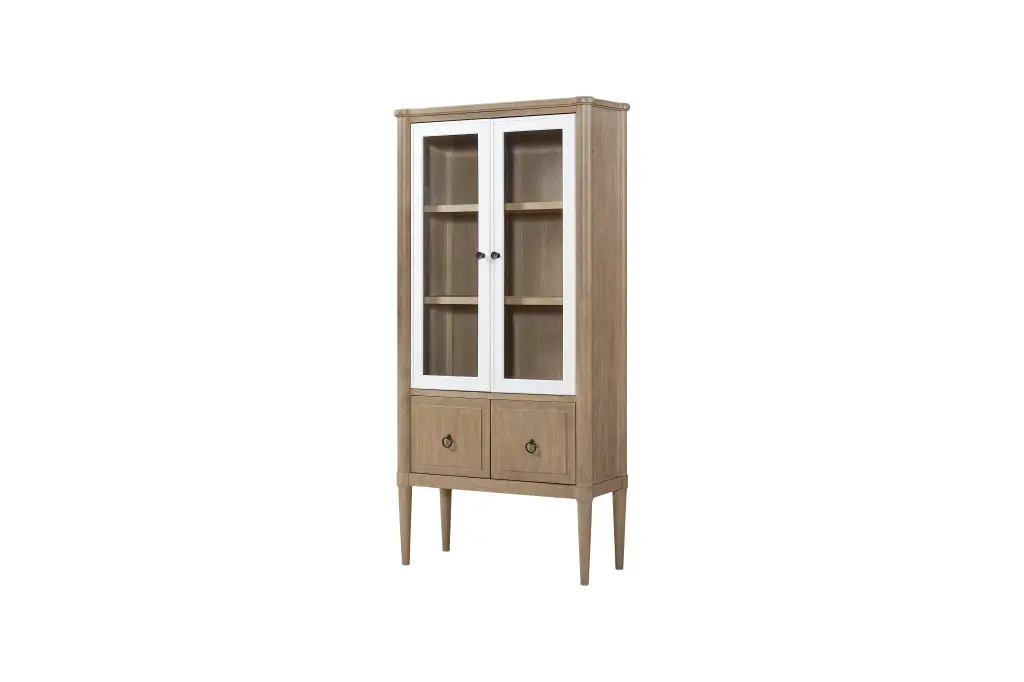 Presentation Bookcase Sand Colored Finish Solid Wood MDF ihomefurnishings