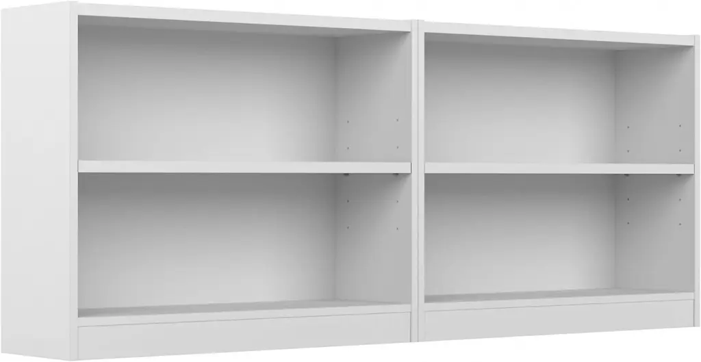 Bush Universal 2 Shelf Bookcase Set 2 Pure White pet house