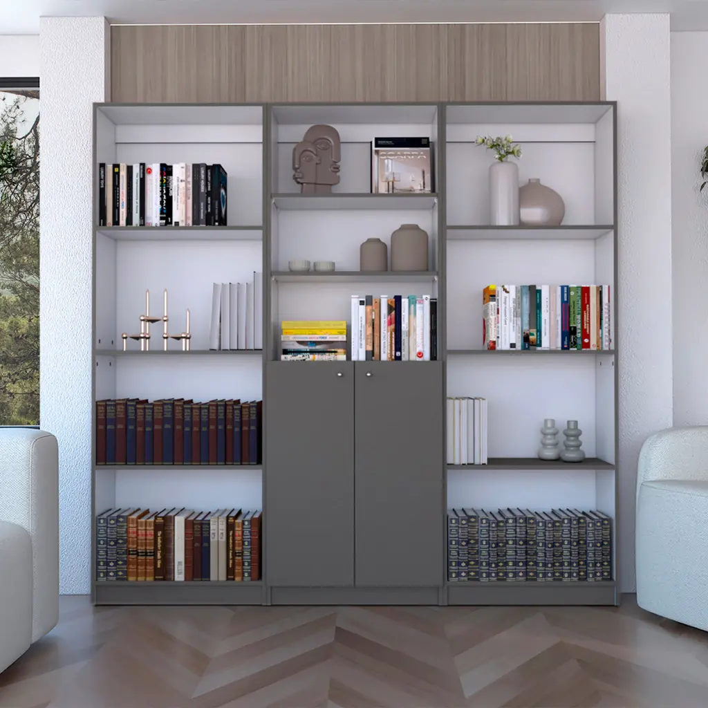 Duette 3 Piece Home Bookcase Set 74 Inch Wide 11 Shelves And 2 Doors rta muebles colombia