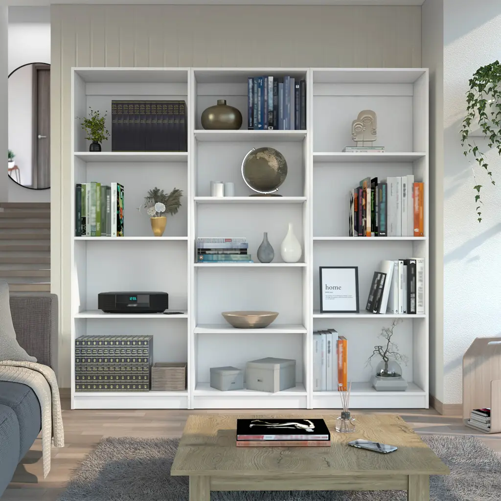 Lainor 3 Piece Home Bookcase Set 74 Inch Wide 13 Shelves Living Room rta muebles colombia
