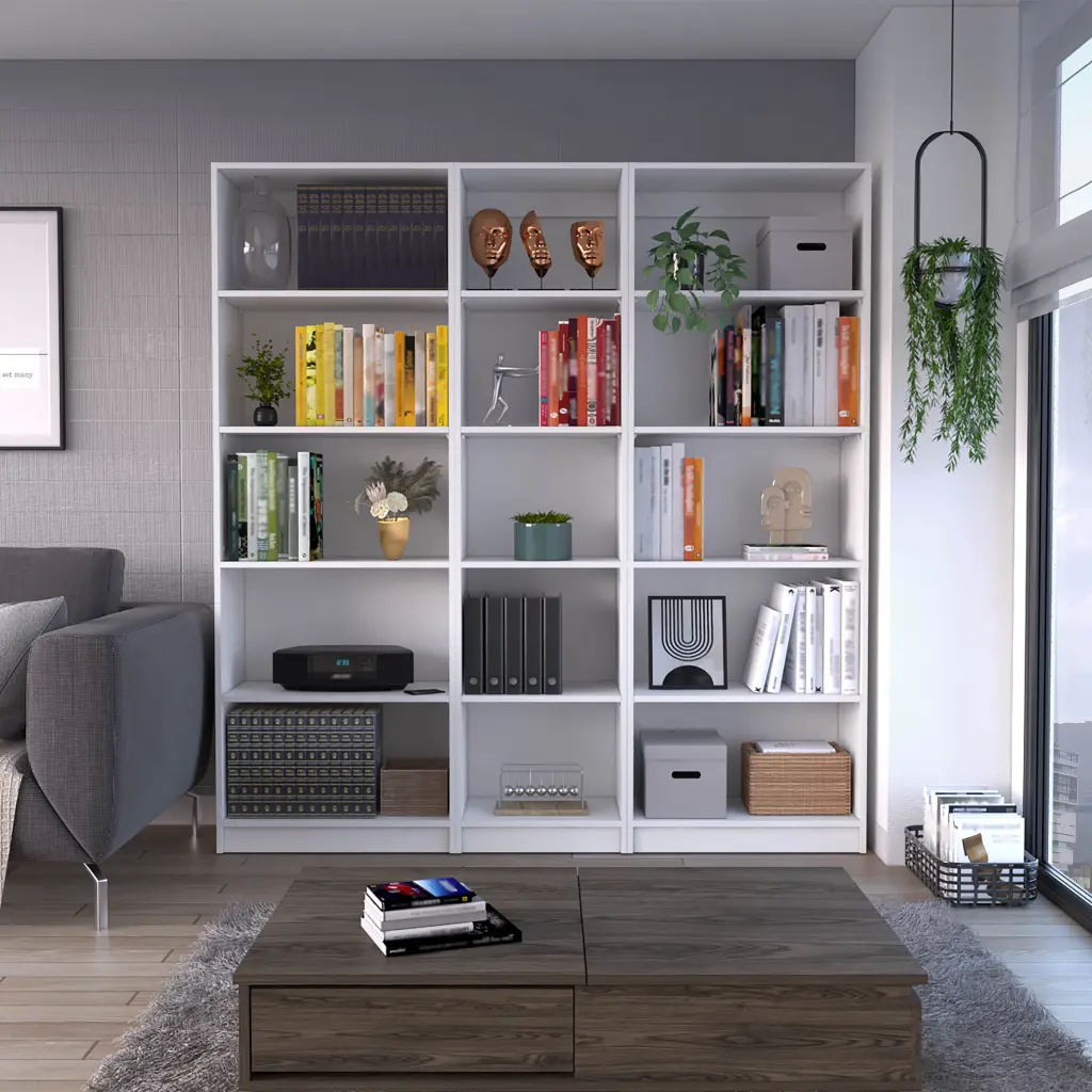 Luetz 3 Piece Home Bookcase Set 67 Inch Wide 15 Shelves rta muebles colombia