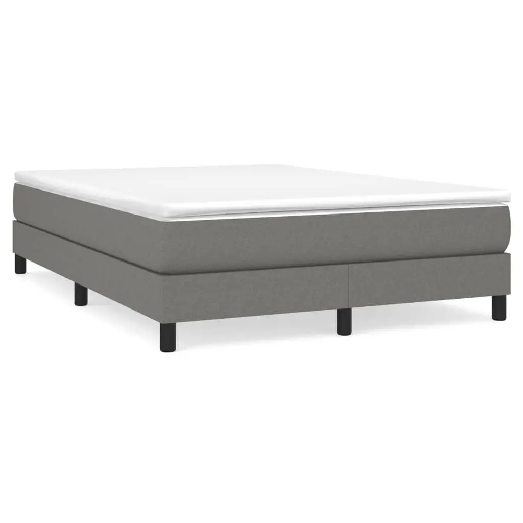 Queen Size Box Spring Bed Mattress Dark Gray Fabric 59.8x79.9 Inches