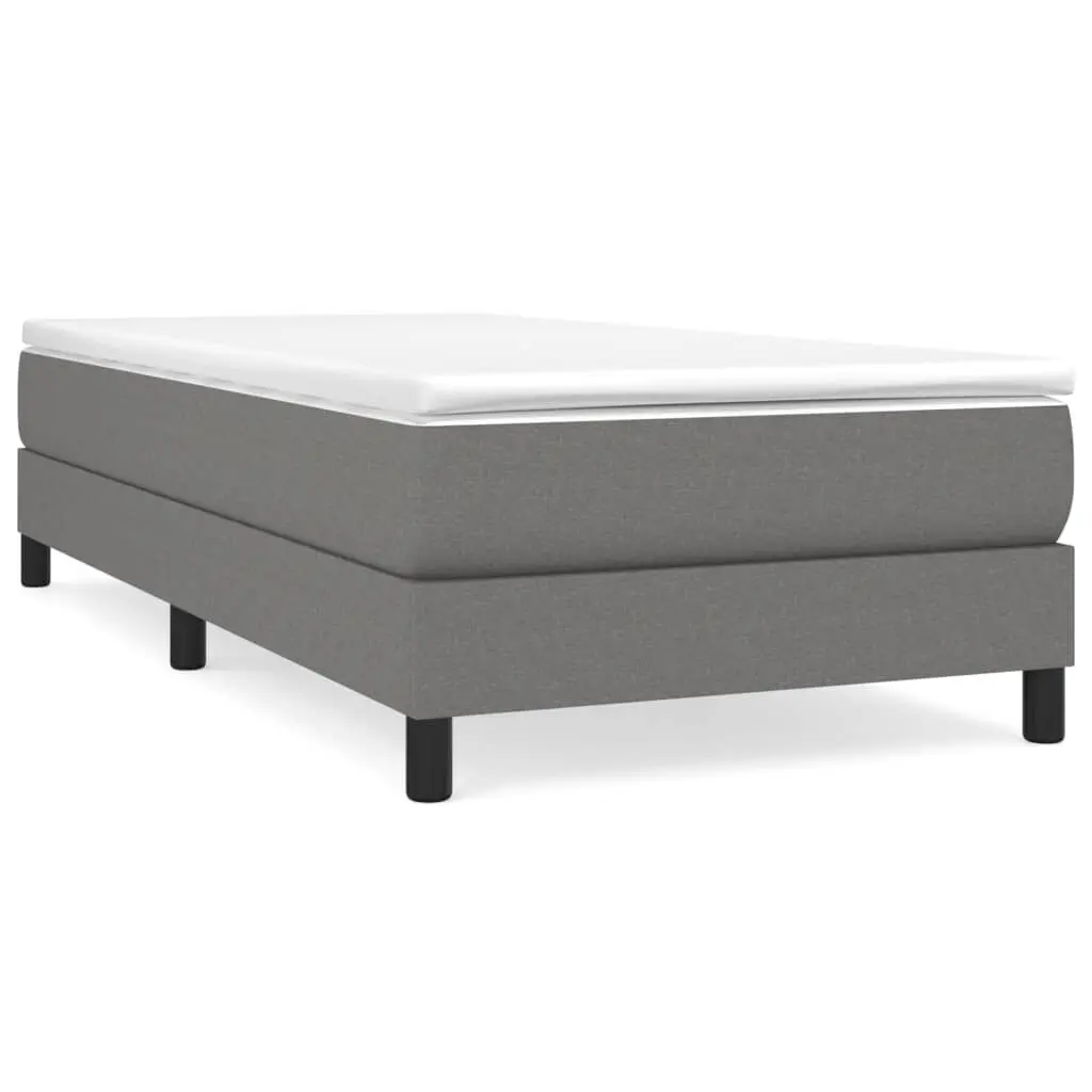 Twin XL Box Spring Bed Mattress Dark Gray Fabric 39.4x79.9 Inches