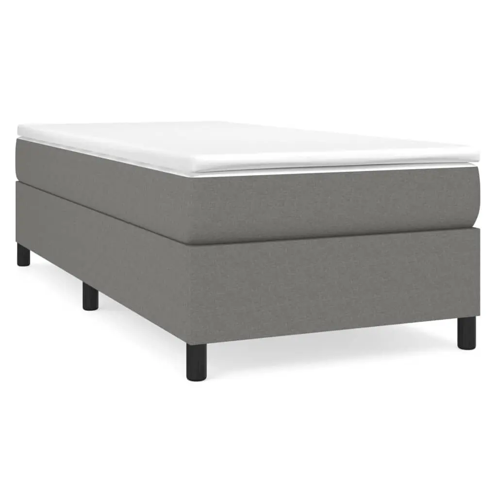 Twin XL Box Spring Bed Mattress Dark Gray Fabric 39.4x79.9 Inches