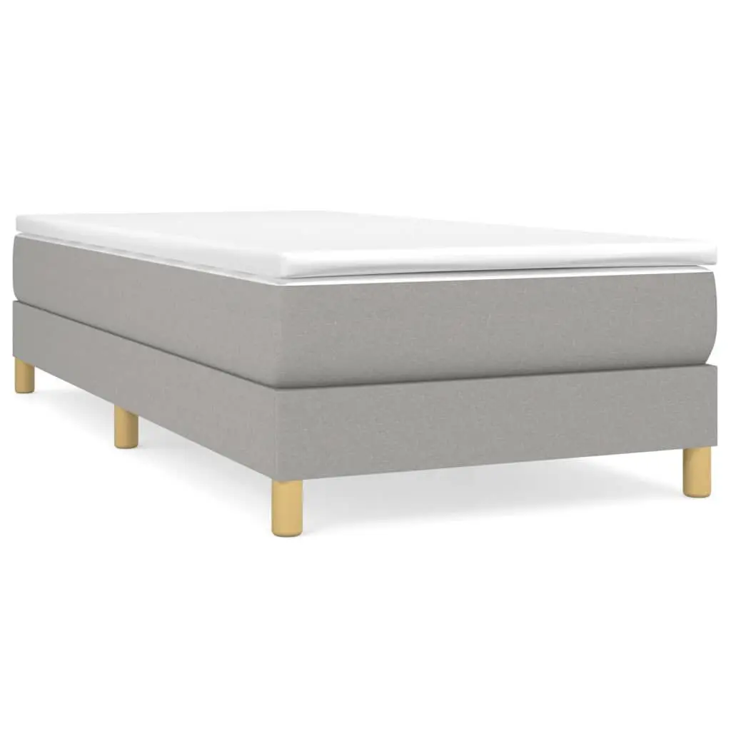 Twin XL Box Spring Bed Mattress Light Gray Fabric 39.4x79.9 Inches