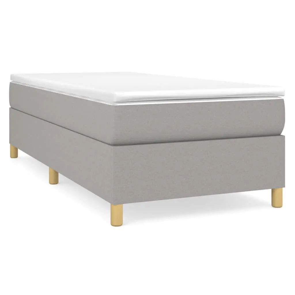 Twin XL Box Spring Bed Mattress Light Gray Fabric 39.4x79.9 Inches