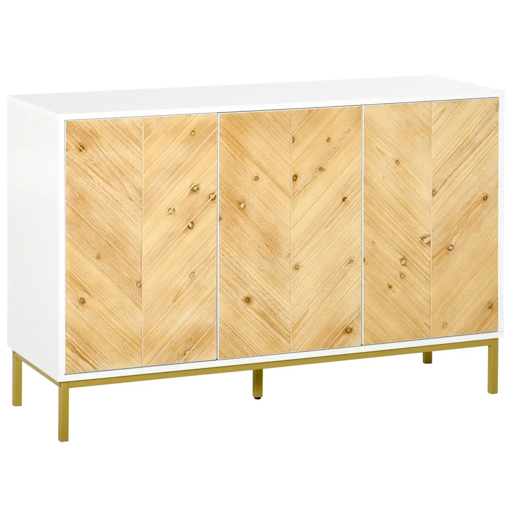 Homcom 3 Door Sideboard Buffet Cabinet Kitchen Cabinet Coffee Bar Storage aosom business