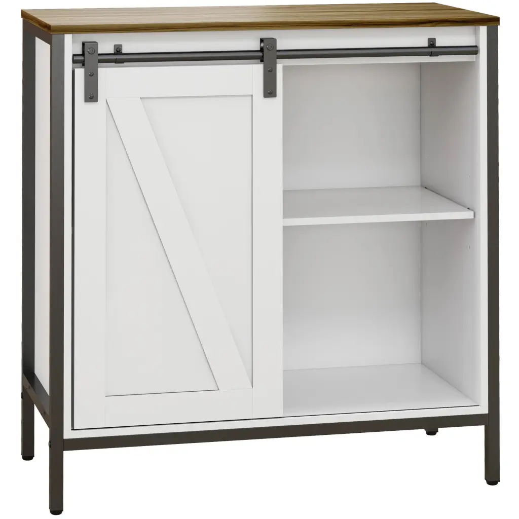 Homcom Farmhouse Sideboard Buffet Cabinet Sliding Doors Coffee Bar Storage aosom business