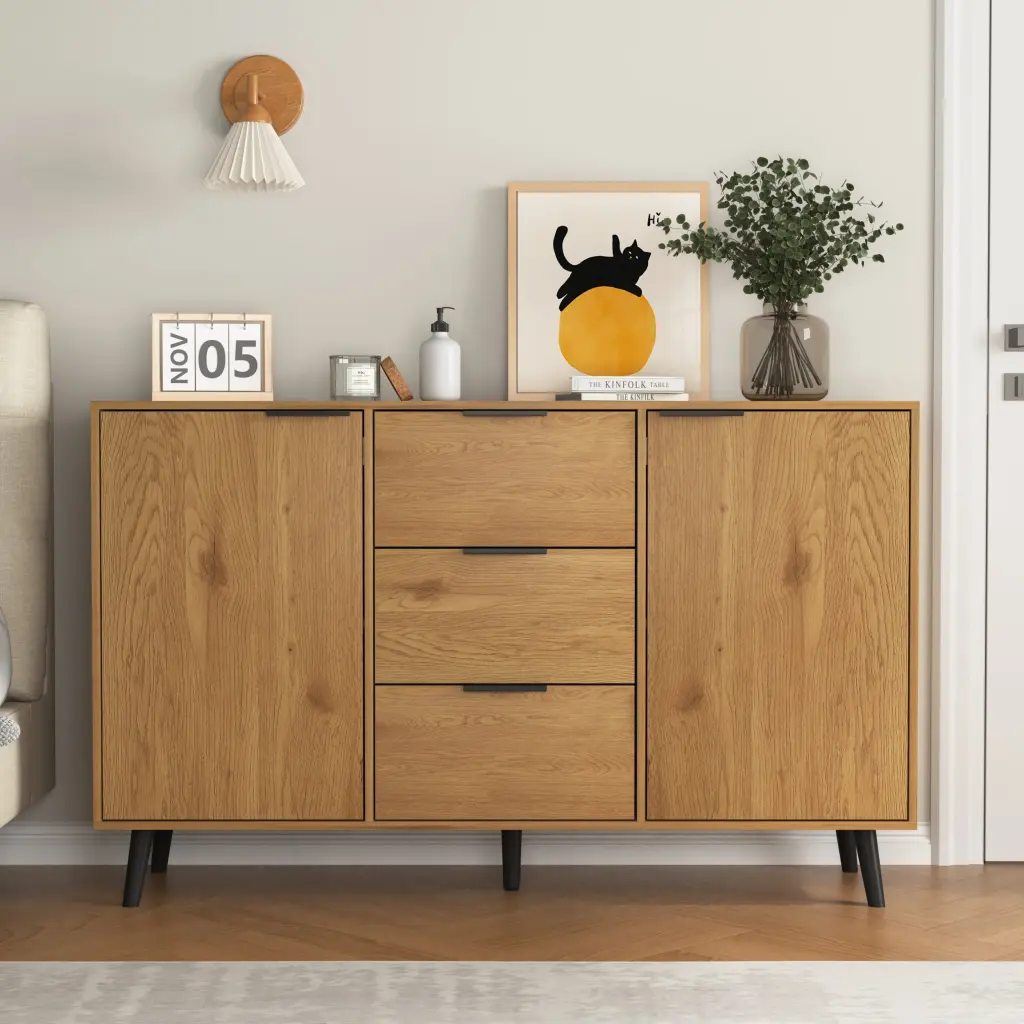 Sideboard Buffet Cabinet Storage Wood Coffee Bar Cabinet 47.2 Inches newmark