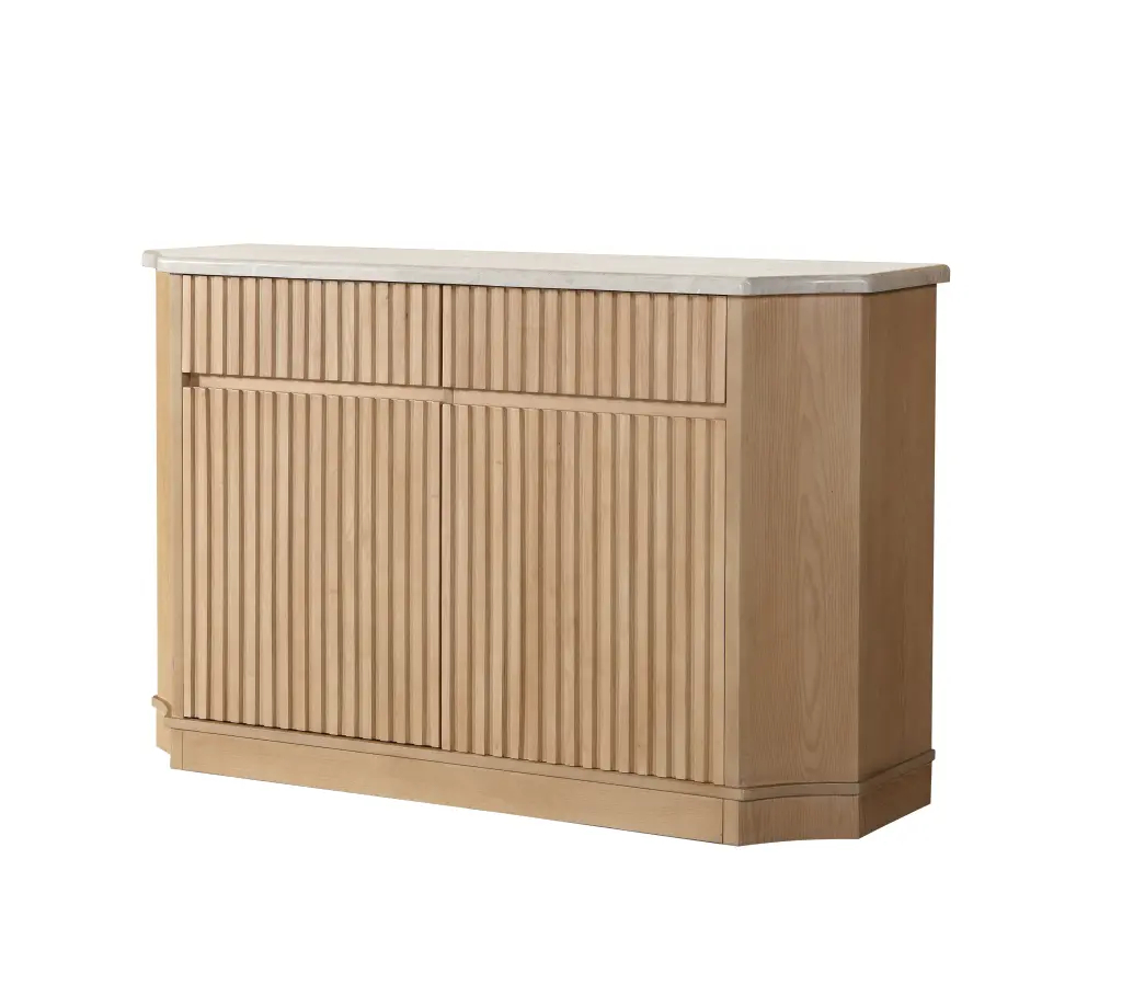Qwin Server Table Marble Top Oak Finish acme onsite store