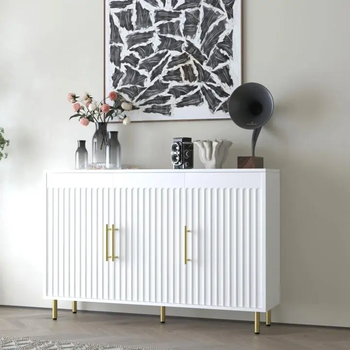 3 Door Large Storage Sideboard Precious Metal Handles Kitchen Dining Room akmy furniture