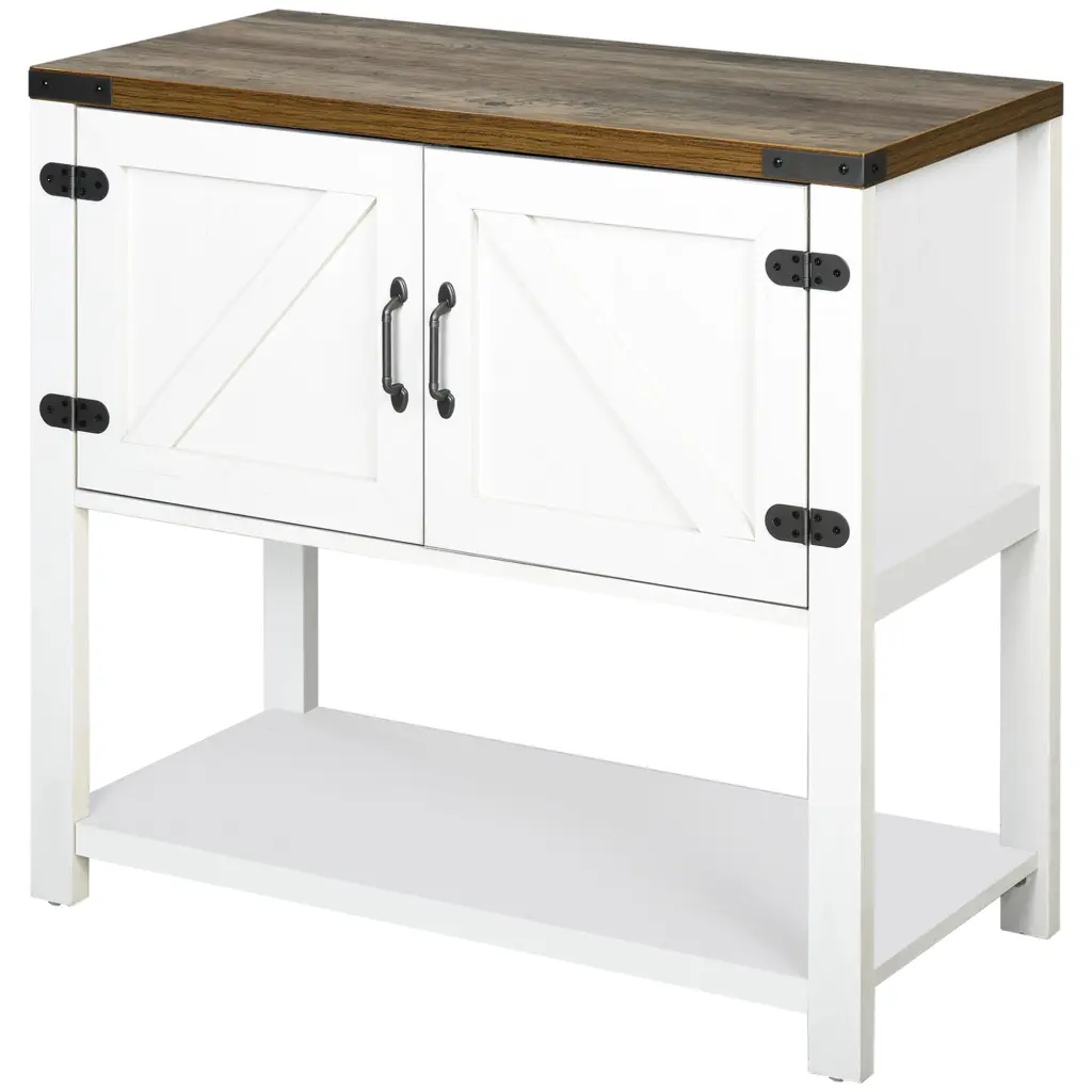 Farmhouse Double Door Coffee Bar Cabinet Sideboard Buffet Kitchen Storage aosom business