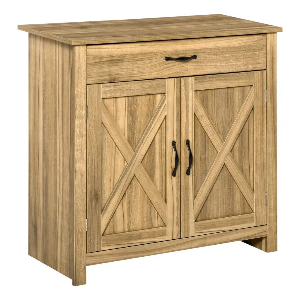 Homcom Farmhouse Sideboard Buffet Cabinet Barn Door Coffee Bar Design aosom business