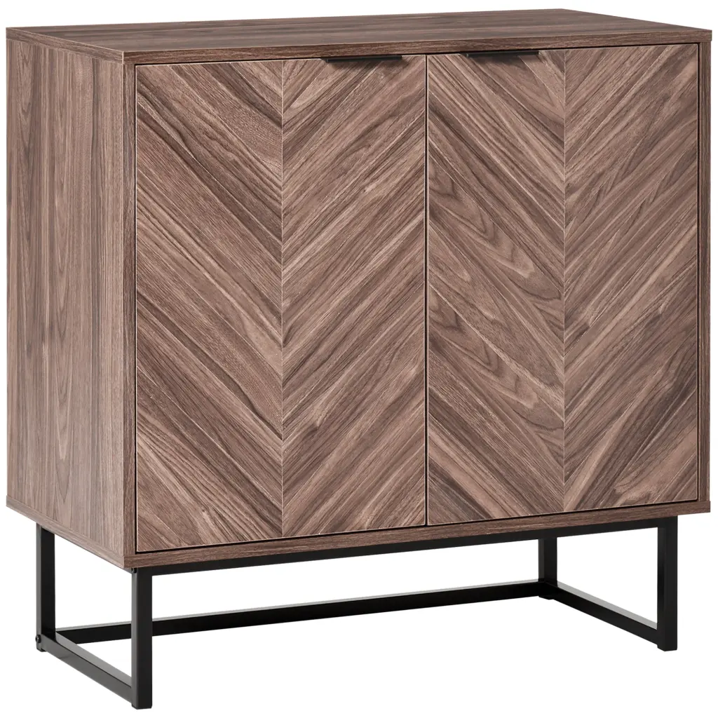 Homcom Sideboard Buffet Cabinet Chevron Double Door Design aosom business
