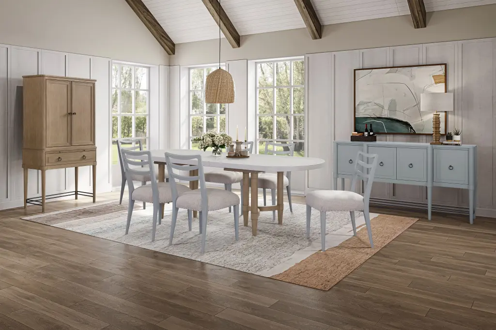 Breakfront Sideboard Ocean Finish, Light Blue Solid Timber and MDF ihomefurnishings