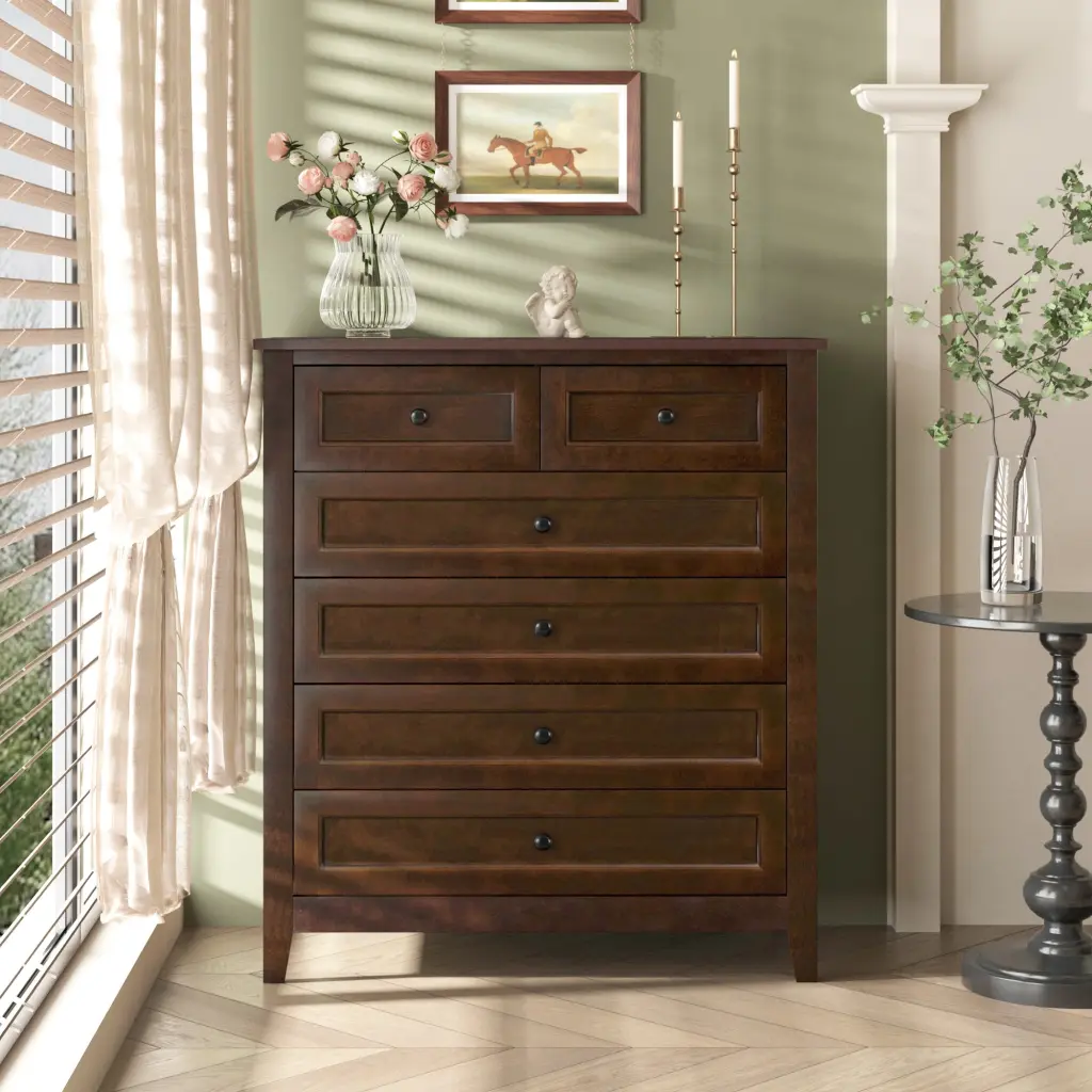 Solid Wood Spray Painted Drawer Gown Dresser Buffet Tableware Cabinet jxy furniture